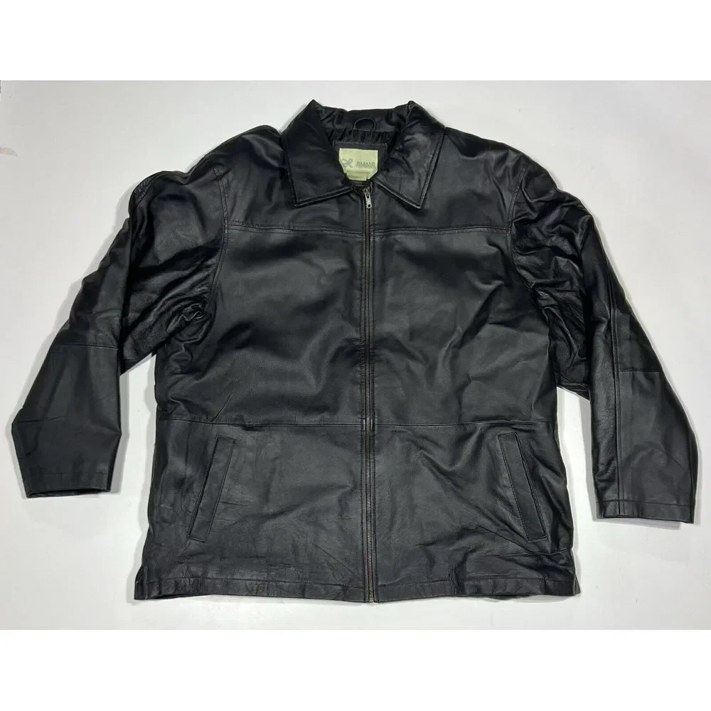 Haband Black‎ Genuine Leather Mens Jacket Size XL